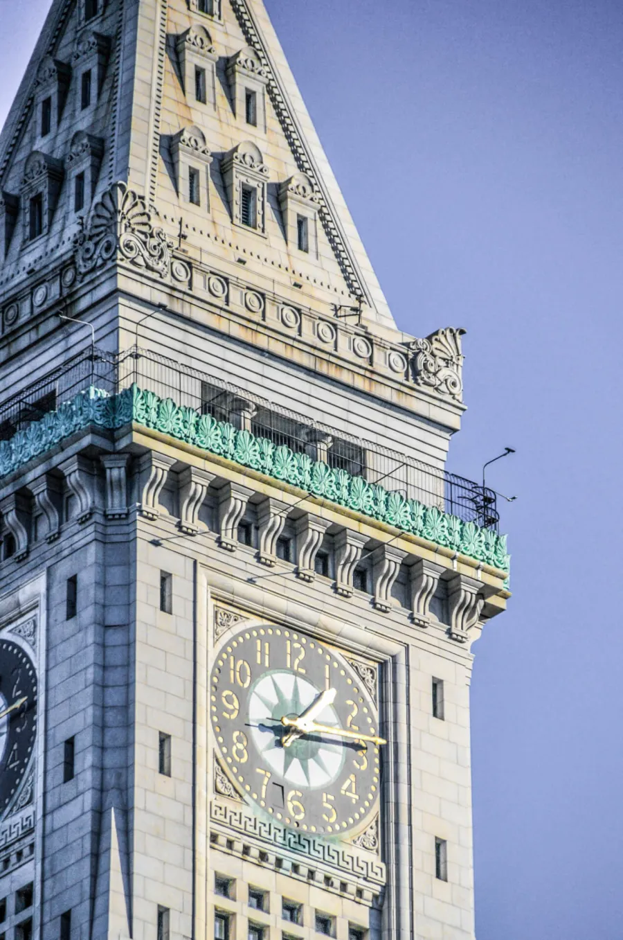 Clock tower in Boston's Financial District